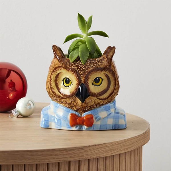 Custom creative modern animal head ceramic flower vase for home decor indoor fox owl rabbit shape plant pots