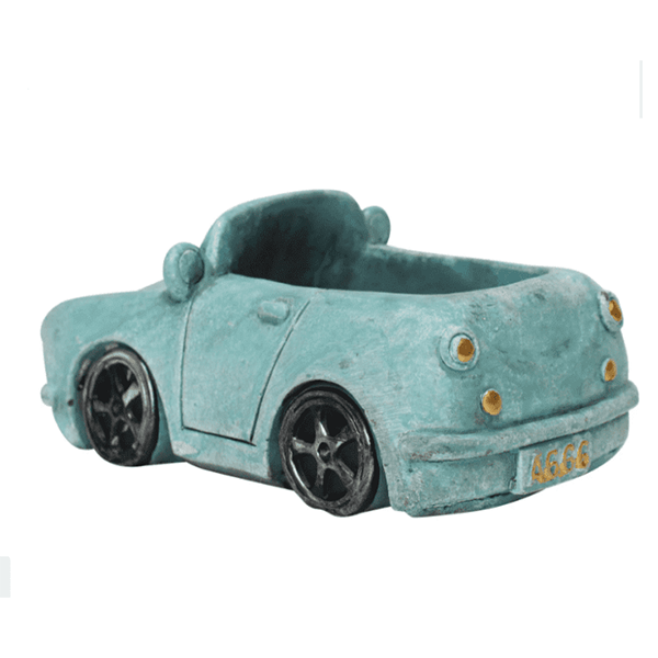 Custom Mini Car Planter Blue Convertible Flower Pot Handmade Cement Car Shape Pot for Plant Vase for Home Decor