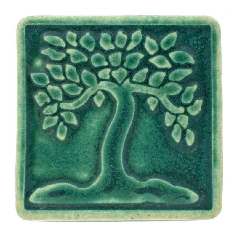 Custom handmade ceramic exterior textured acorn floral vine shape art wall tile Outdoor porcelain tiles for home