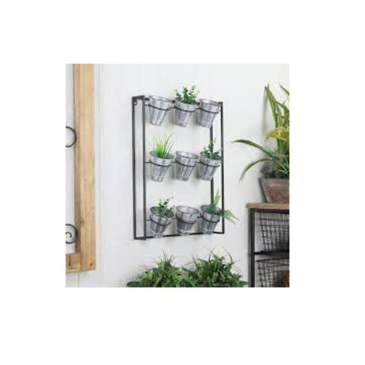 Galvanized New Best Metal Hanging Wall Planter Hanging 9 Planters In 1 Hanger Indoor Hanging Metal Plant Stand For Home office