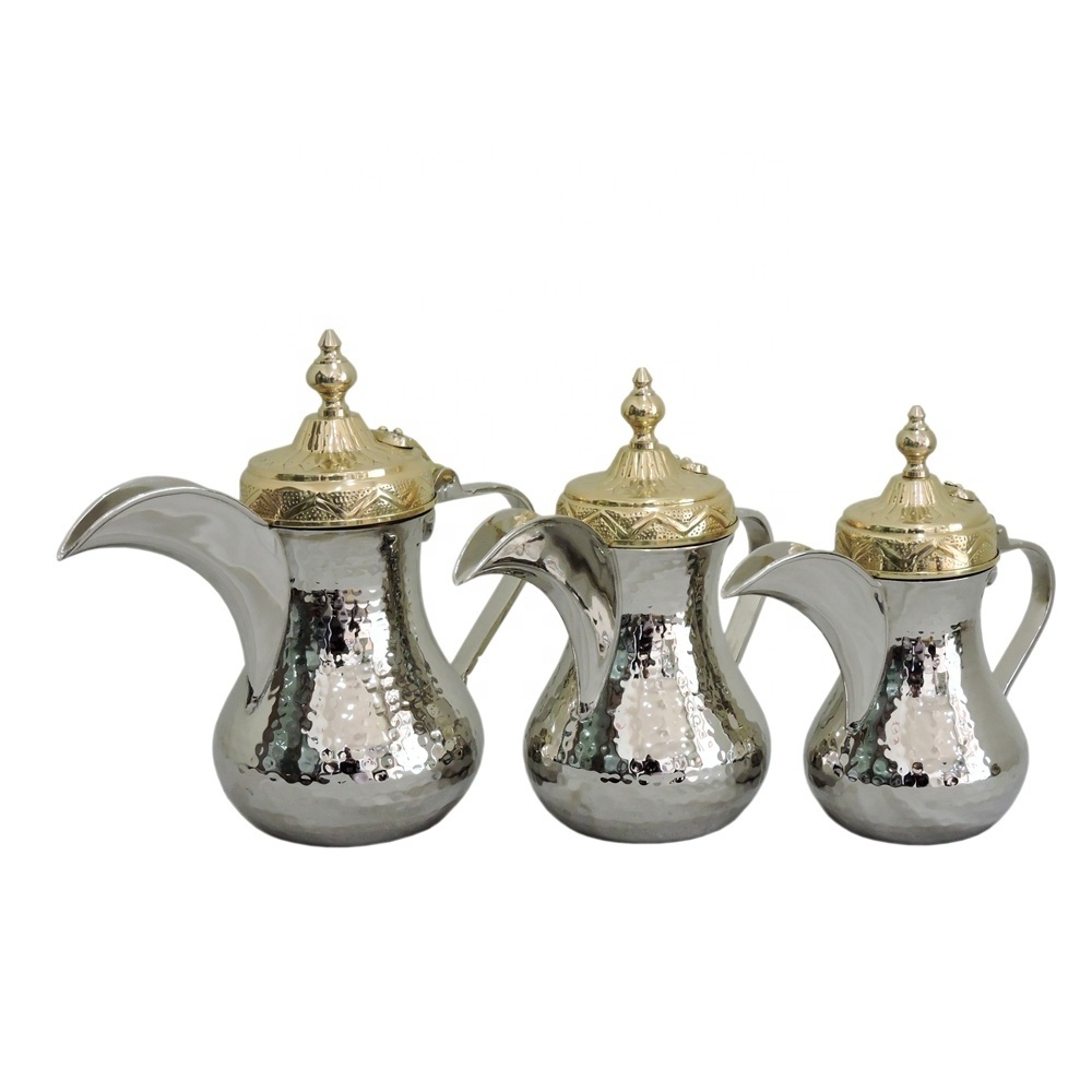 Brass Arabic Coffee Maker Arabic Tea Coffee Pot Hammered Brass Coffee & Tea Sets Traditional Handmade Design