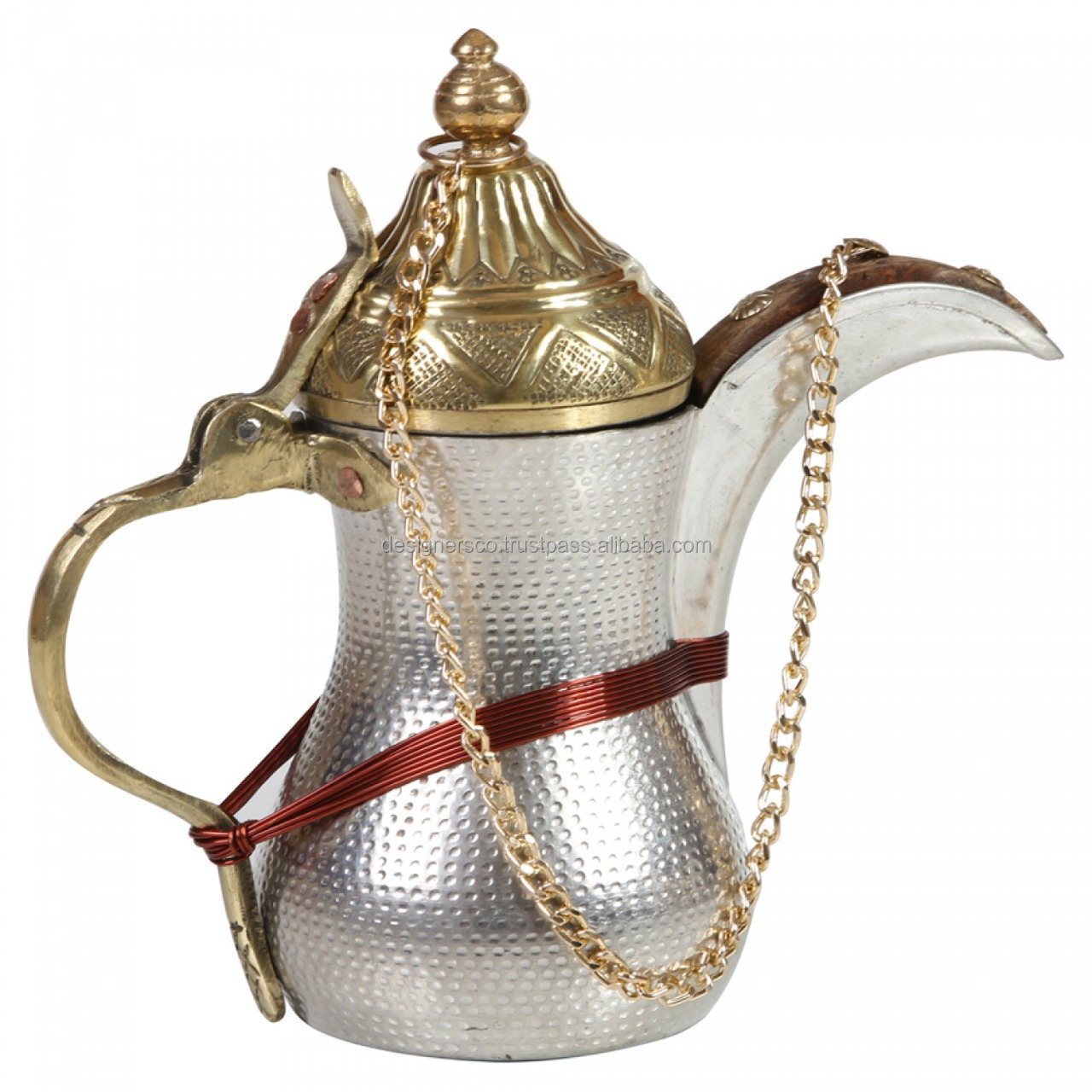 Brass Arabic Coffee Maker Arabic Tea Coffee Pot Hammered Brass Coffee & Tea Sets Traditional Handmade Design