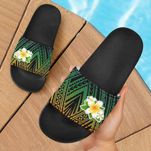 Professional Manufacturer man slide slippers custom Polynesia Flower sandals & slippers Factory Supply outdoor beach slippers