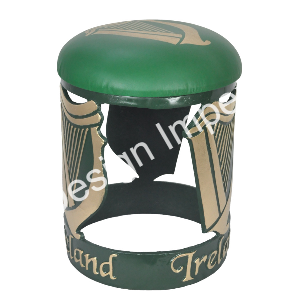 Premium Grade Garden Stool for Outdoor Furniture Accessories Classic Super Green Coated Cast Iron Patio Stool For Indoor/Outdoor