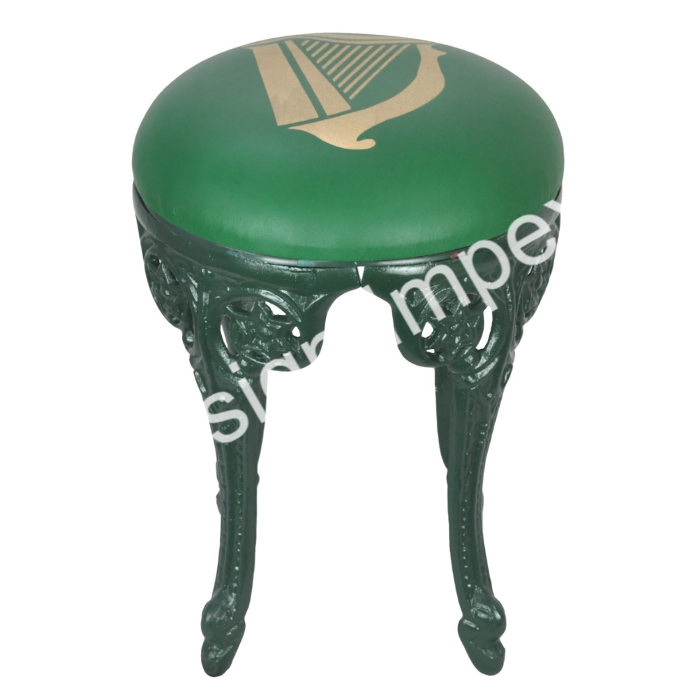 Premium Grade Garden Stool for Outdoor Furniture Accessories Classic Super Green Coated Cast Iron Patio Stool For Indoor/Outdoor