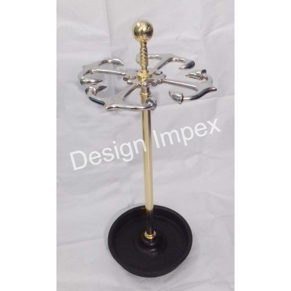 Silver Or Gold European Indoor Outdoor Umbrella Stand Metal Decorative Unique Styles Made In India Umbrella Stand Rack With Logo