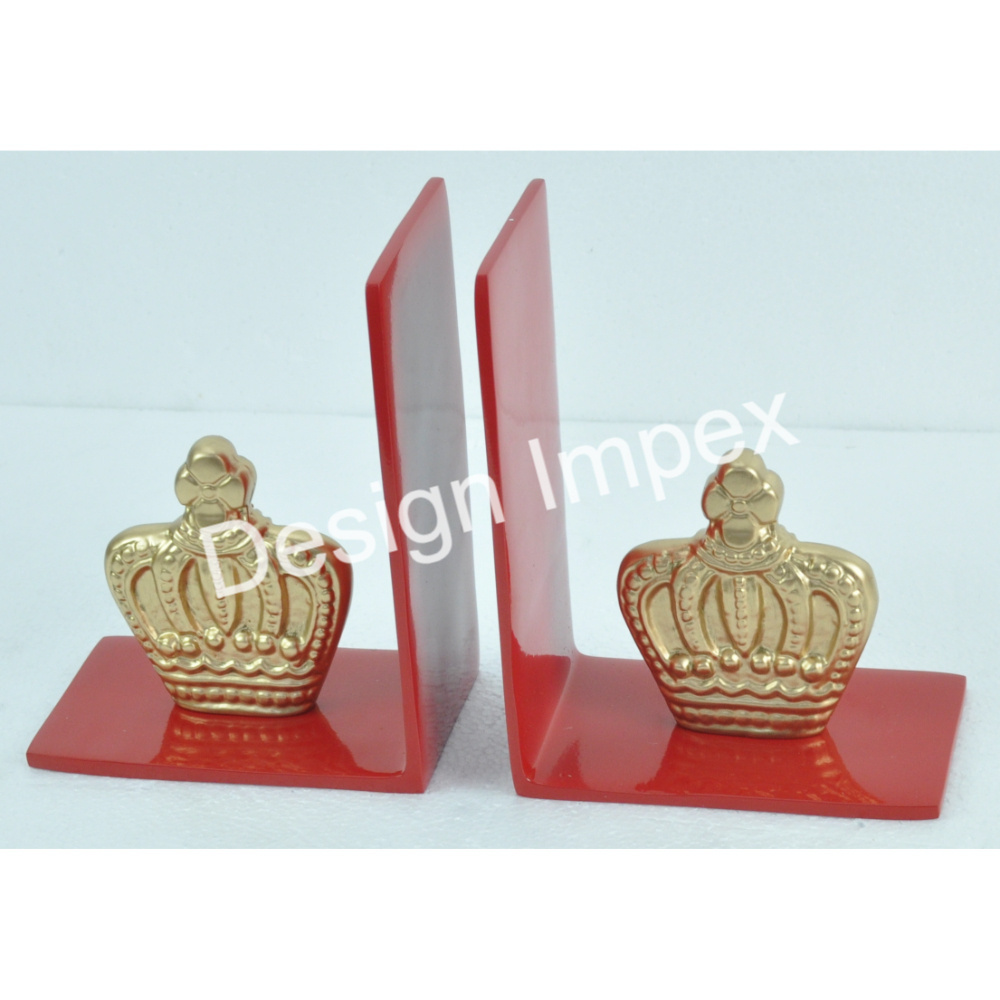 Royal Gift For Business Accessories GR Crown Bookend Books Stopper By Design Impex Premium Grade Design Heavy Duty Desk Bookends