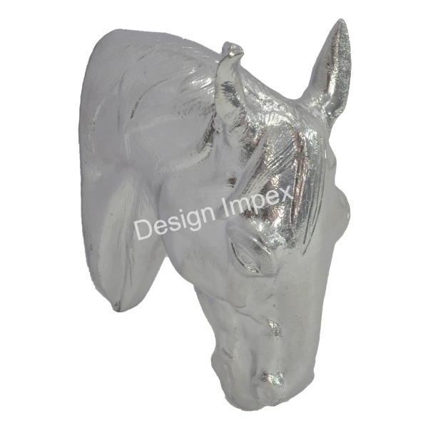 Solid Aluminum Horse Head Nickel Plated Elegant Solid Decorative Horse Business Gift Accessories Metal Unique Animal Head