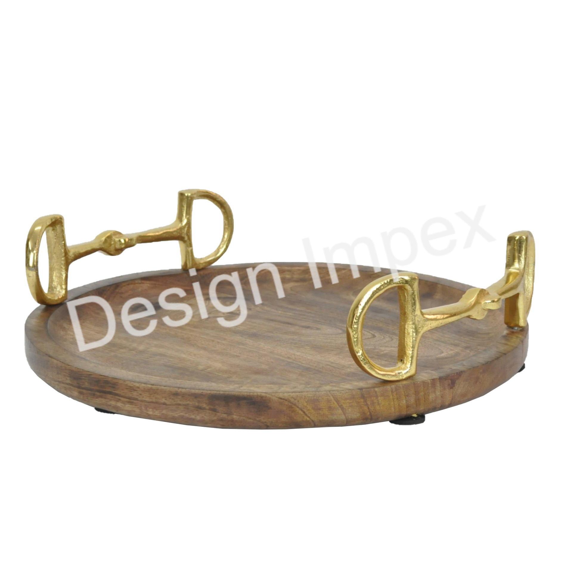 High Standard Tray Hot Selling Kitchen Platter With Antler Handles Nordic Style Luxury Wooden serving Tray For Office Hotel Uses