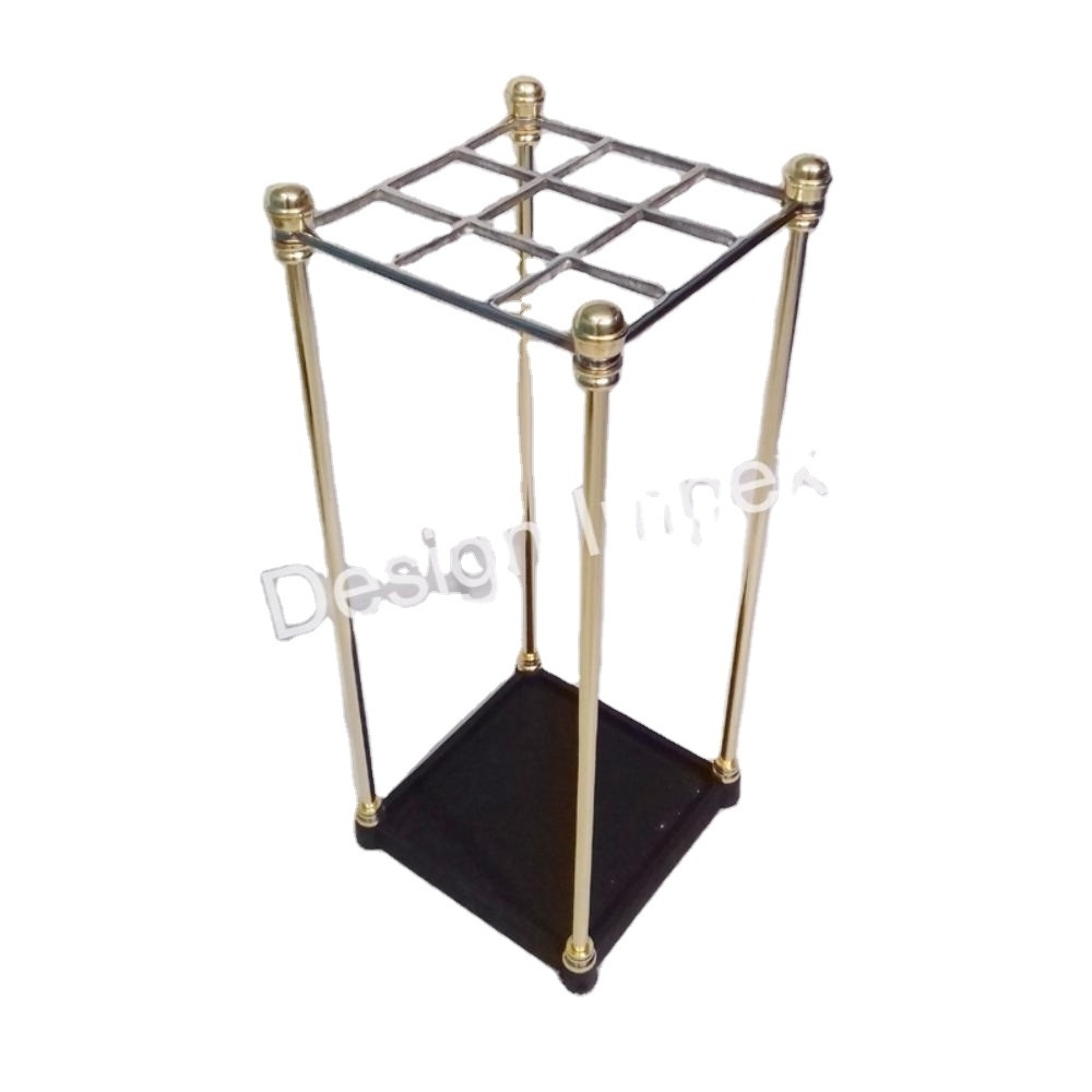 Family Rain Gear Accessories Holder Metal Decorative Umbrella Stand For Home Office Use Square Shape New Latest Umbrella Racks