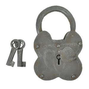 Online Hot Selling Padlock With Two Keys Cast Iron Customized Heavy Duty And High Weighted Security Lock Vintage Style