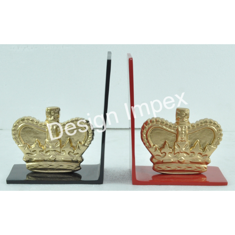 Royal Gift For Business Accessories GR Crown Bookend Books Stopper By Design Impex Premium Grade Design Heavy Duty Desk Bookends