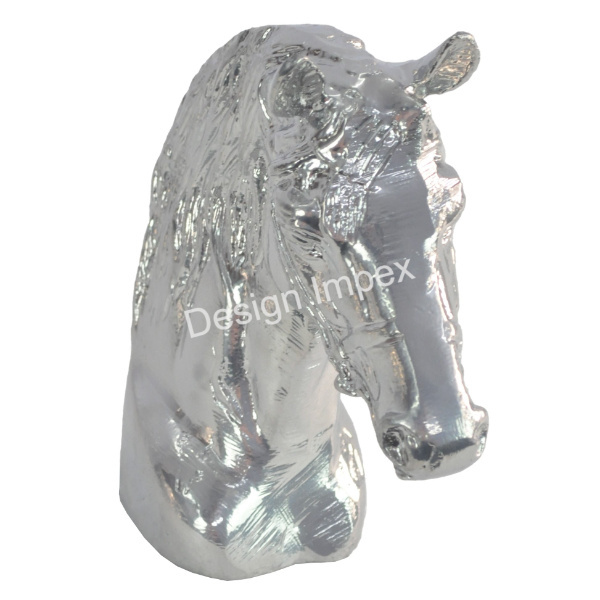 Solid Aluminum Horse Head Nickel Plated Elegant Solid Decorative Horse Business Gift Accessories Metal Unique Animal Head