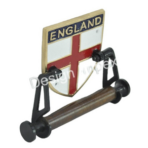 Cast Iron Or Wood Vintage Style Toilet Tissue Paper holder Easy Mountable Wall Accessory latest England Flag Theme Tissue Holder