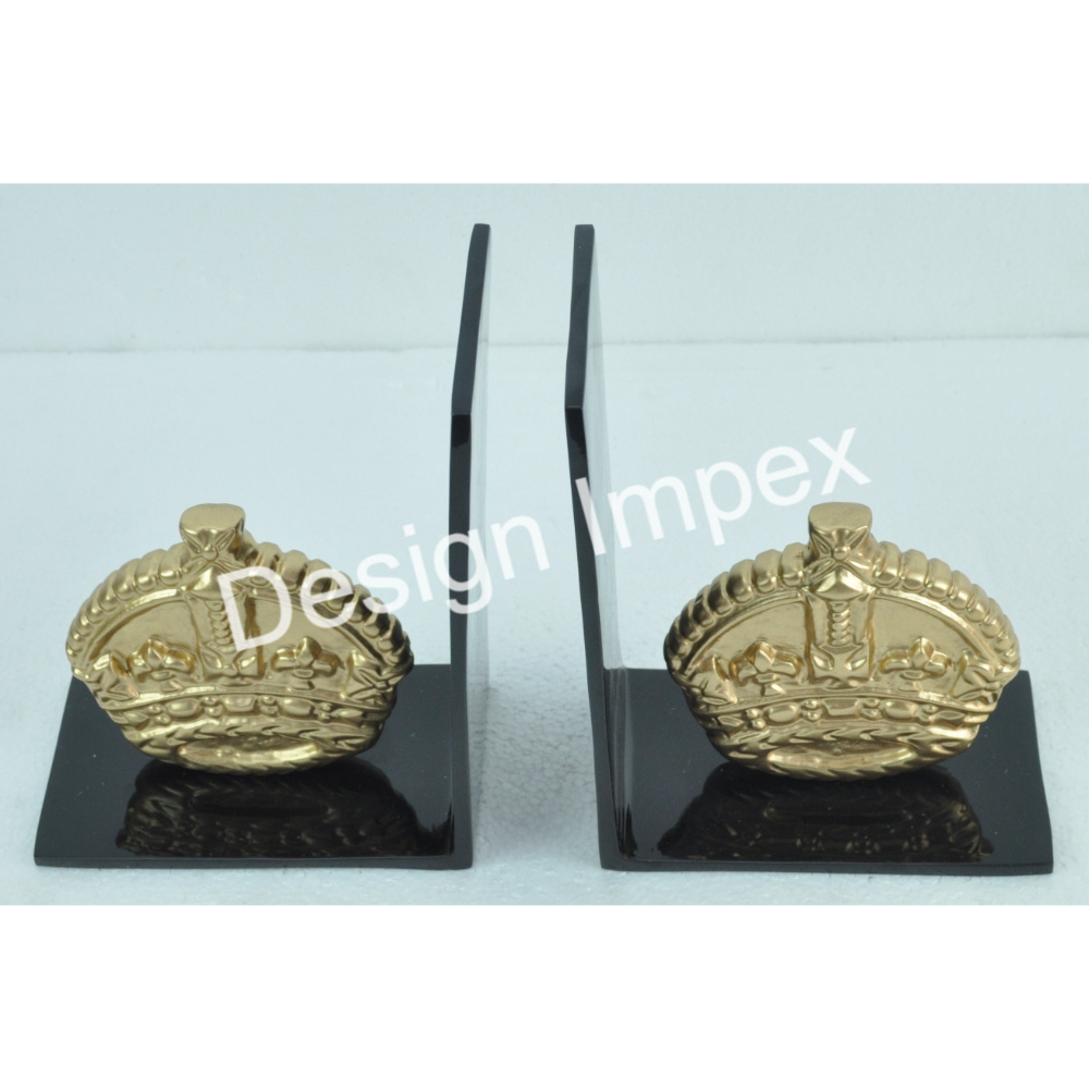 Royal Gift For Business Accessories GR Crown Bookend Books Stopper By Design Impex Premium Grade Design Heavy Duty Desk Bookends