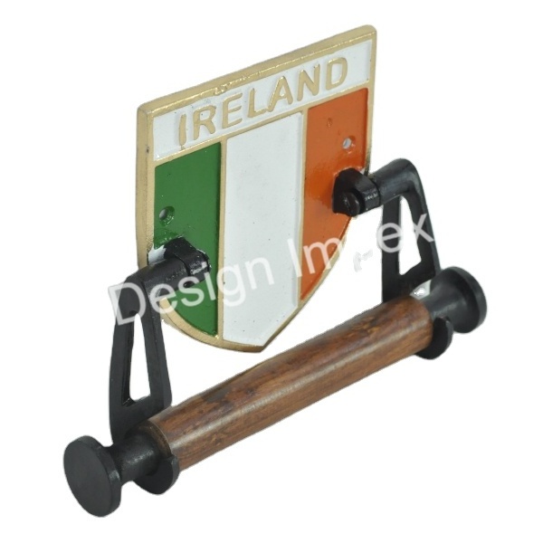 Ireland flag Style TOILET PAPER ROLL HOLDER From India Cast Iron Or Wooden Unique Tissue Stand Decorative for Wall Accessory