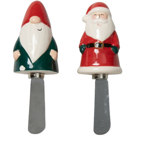 Beautiful Christmas Design Ceramic Santa Cheese Butter Spreader Knife