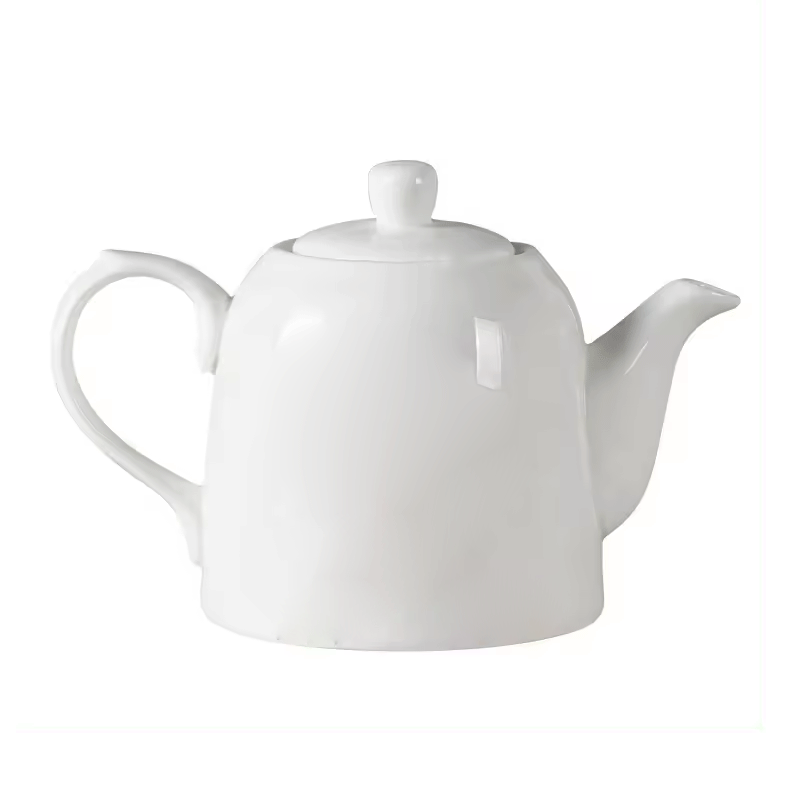 Chinese Classic Style Big Size White Ceramic Tea Pot Restaurant Tea Kettle