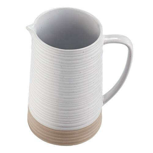 Two Tones Matt White Clay Stoneware Drinkware Water Pitcher Ceramic Jug