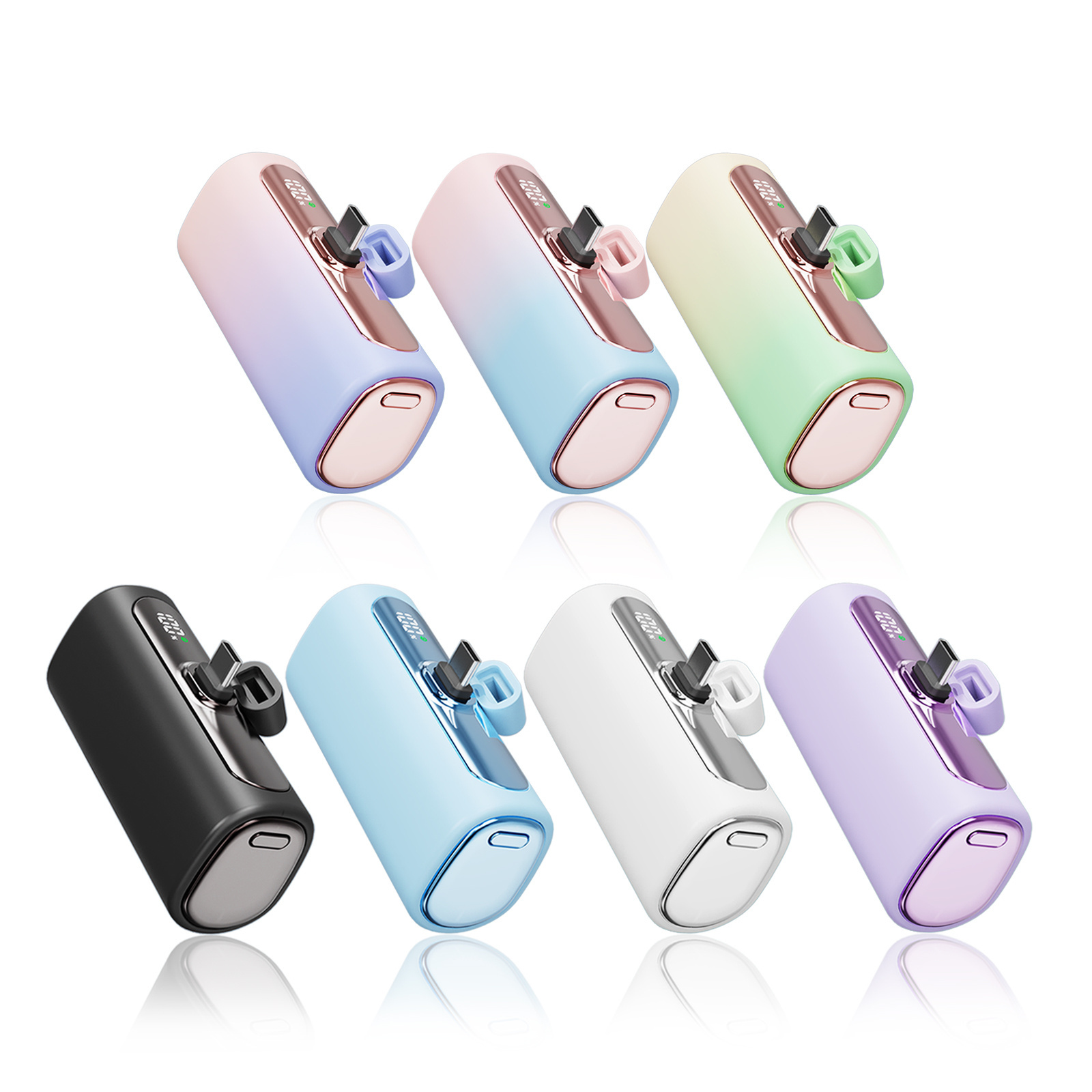 KC Mini capsule power bank with type C charging port 18W fast charging mini cute finger charger 5000Mah power bank portable