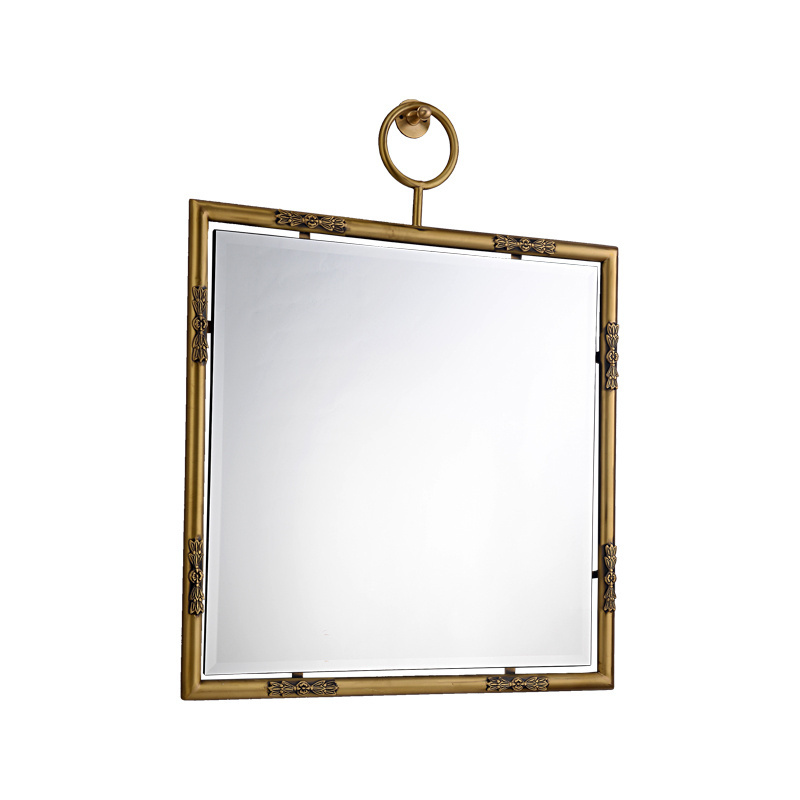 High Quality Home Decor Ornament Bathroom Interior Design Antique Bronze Frame Decorative Wall Mirror