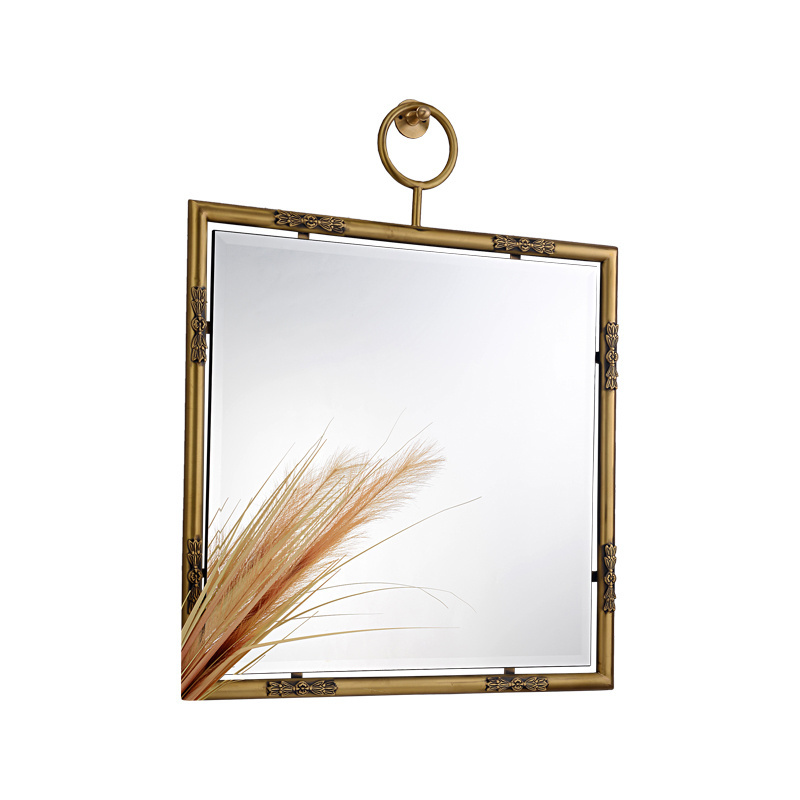 High Quality Home Decor Ornament Bathroom Interior Design Antique Bronze Frame Decorative Wall Mirror