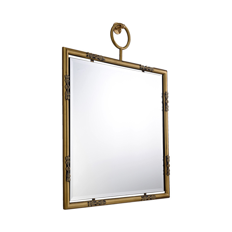 High Quality Home Decor Ornament Bathroom Interior Design Antique Bronze Frame Decorative Wall Mirror