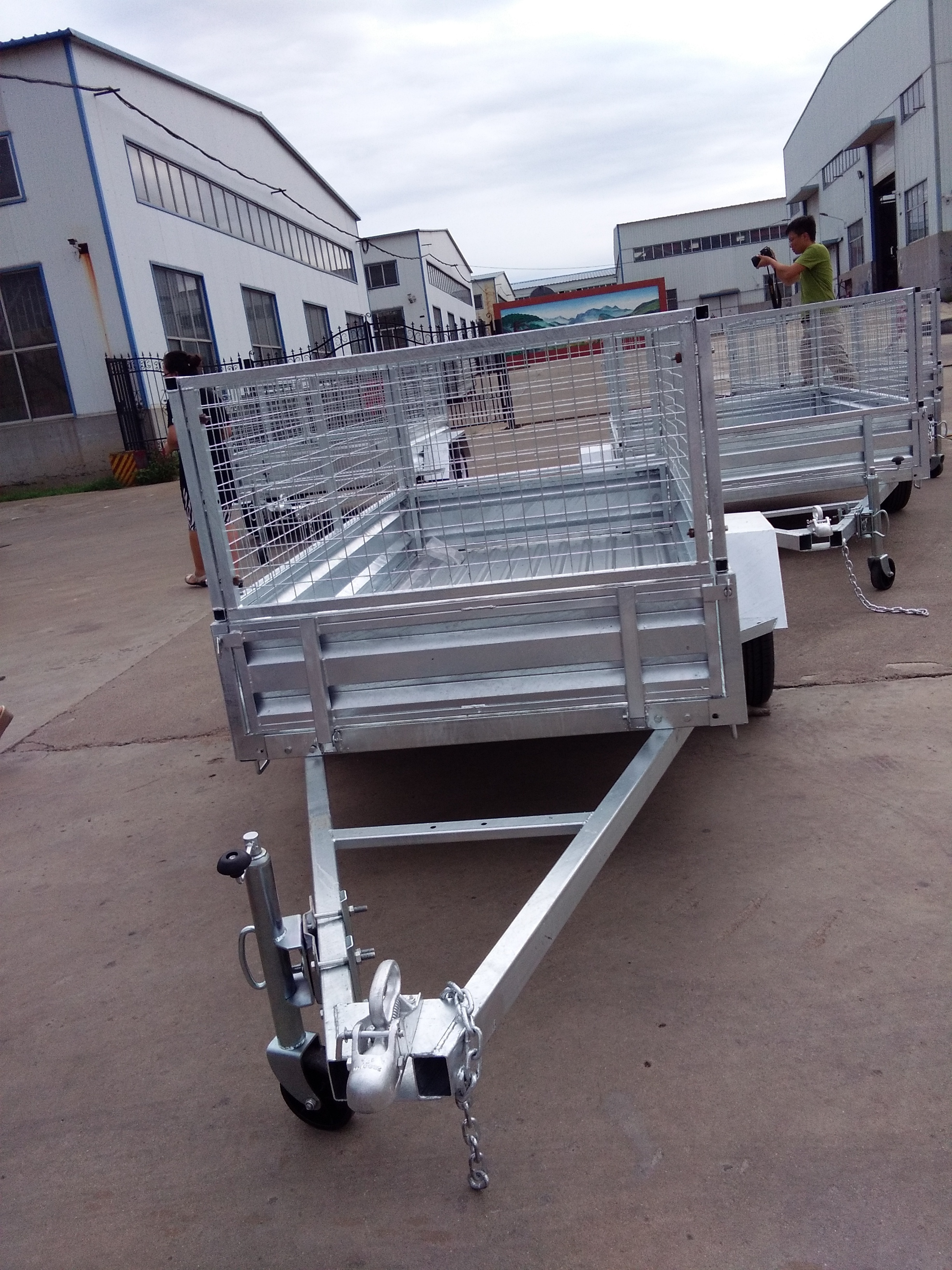 OEM factory  4 wheel farm trailer utility single axle box trailer