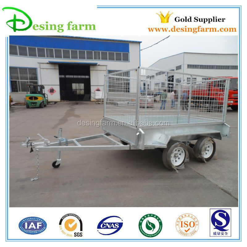 8x5 galvanized tandem axle cage box trailer