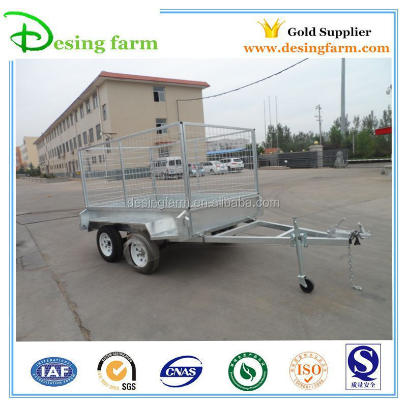 8x5 galvanized tandem axle cage box trailer