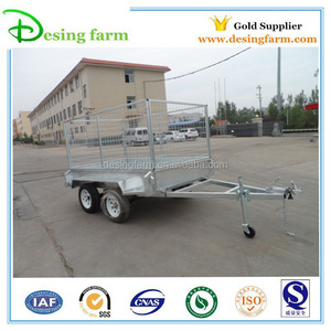 8x5 galvanized tandem axle cage box trailer