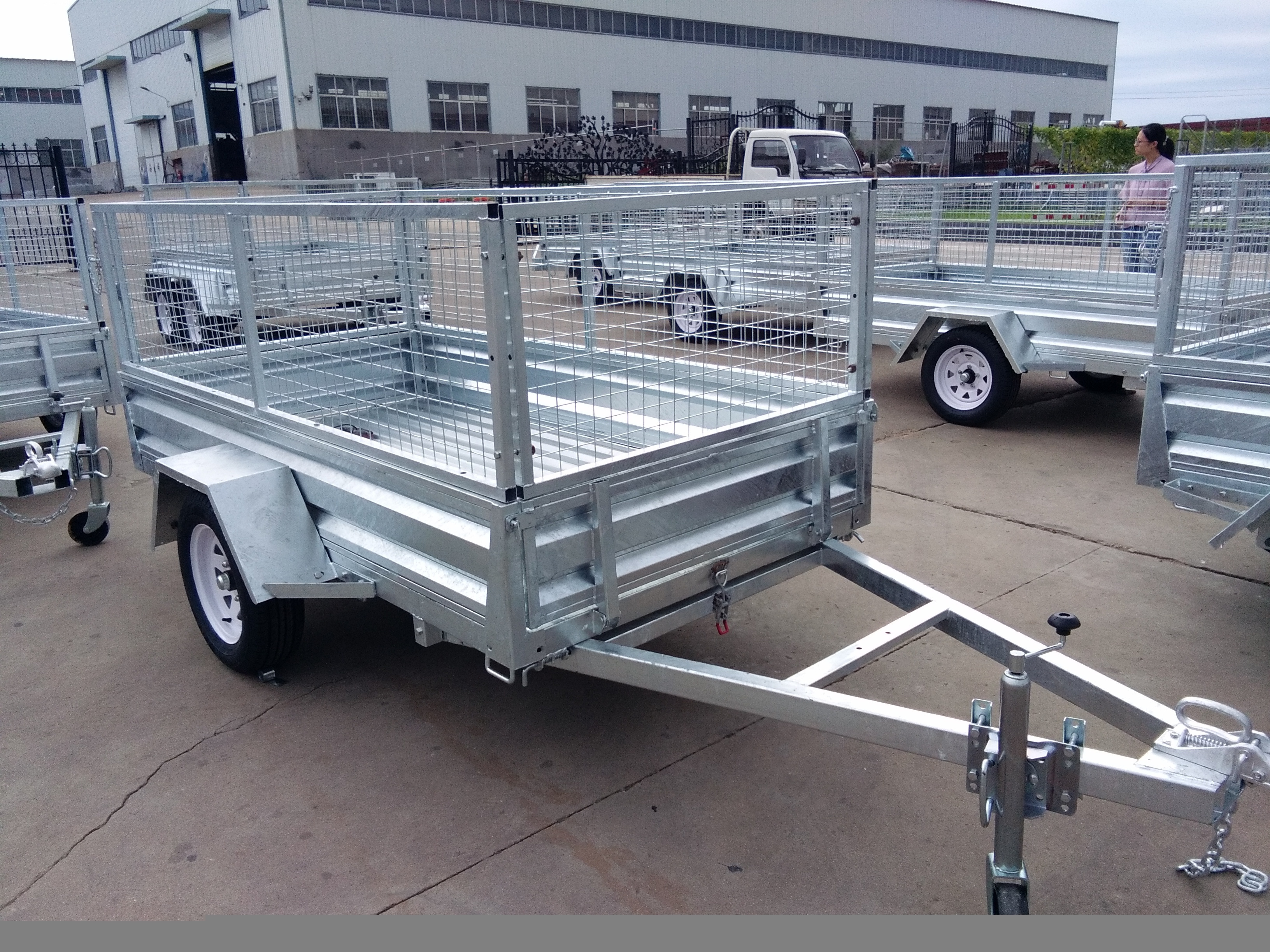 OEM factory  4 wheel farm trailer utility single axle box trailer