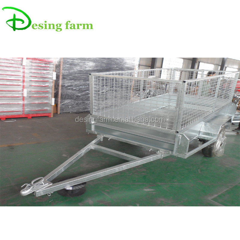 7x4 hot dip galvanized small box trailer with cage