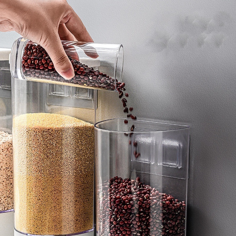 Eco-Friendly Kitchen Food Storage Containers Refrigerator Organizer Tea Bean Grain Food Storage Box Sealed Oatmeal Dispenser