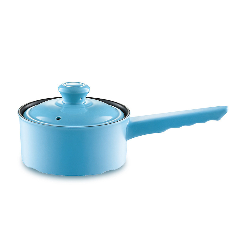 Wholesale New Colorful Ceramic Stock Pots Not Sticky Kitchen Cookware Baby Assisted Food Soup Pot Lid Home Use Gas Milk Pan