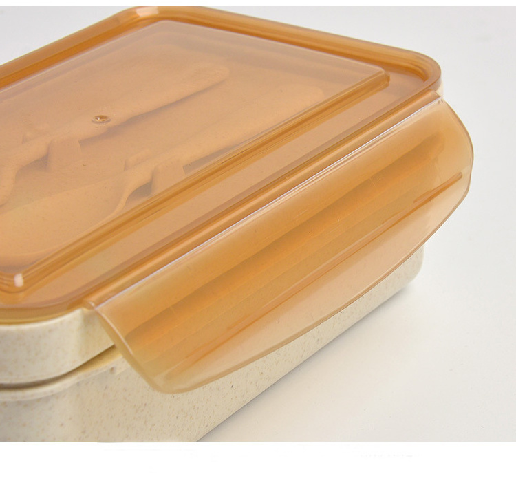 OEM eco friendly Vacuum Portable Biodegradable Compartment Microwave camping School Bento Kid Wheat Straw Lunch Box