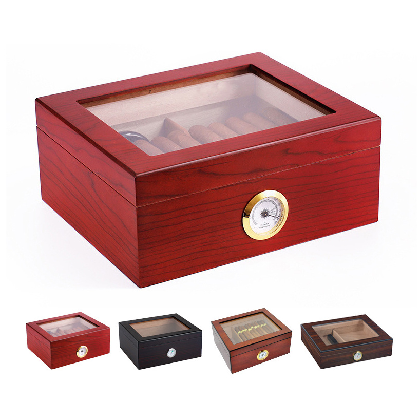 Custom Brand Cigar Box Wholesale Luxury Ziplock Display Storage Wooden Case Cigar Case Lock Cabinet