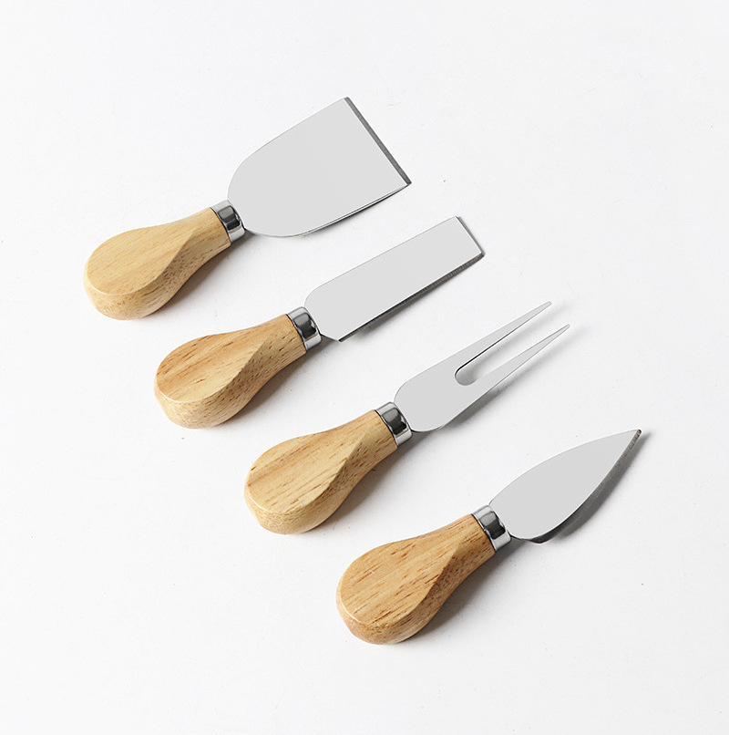 4pcs/set wood Handle sets Bard Set Oak bamboo Cheese Cutter Knife slicer Kit Kitchen cheedse cutter