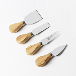 4pcs/set wood Handle sets Bard Set Oak bamboo Cheese Cutter Knife slicer Kit Kitchen cheedse cutter