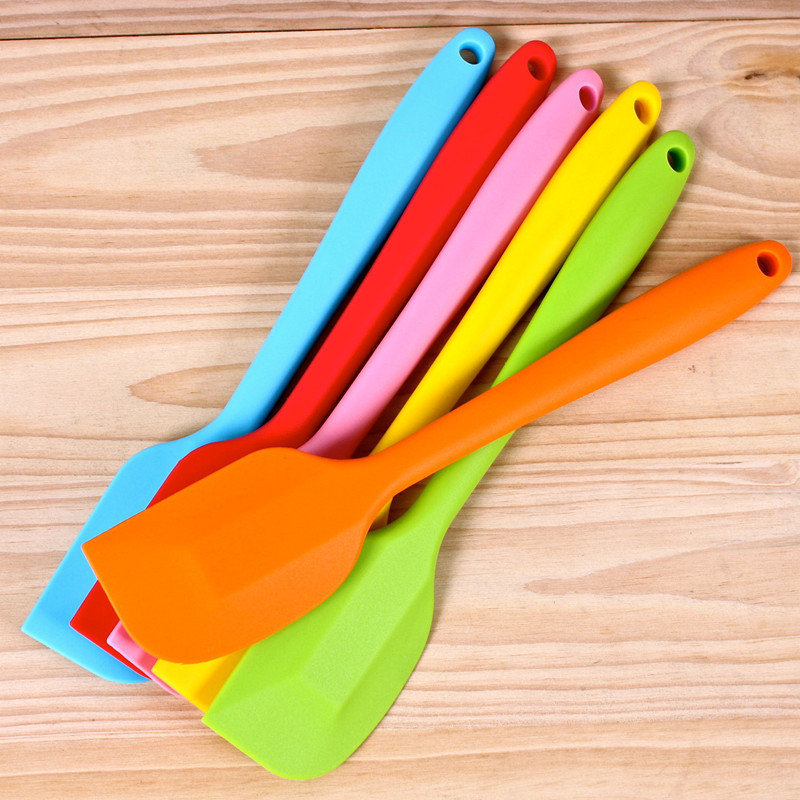 Kitchen Baking Tool Heat Resistant Eco-Friendly Multi-purpose Silicone Cake Cream Spatula Mixing Scraper Brush Spoon