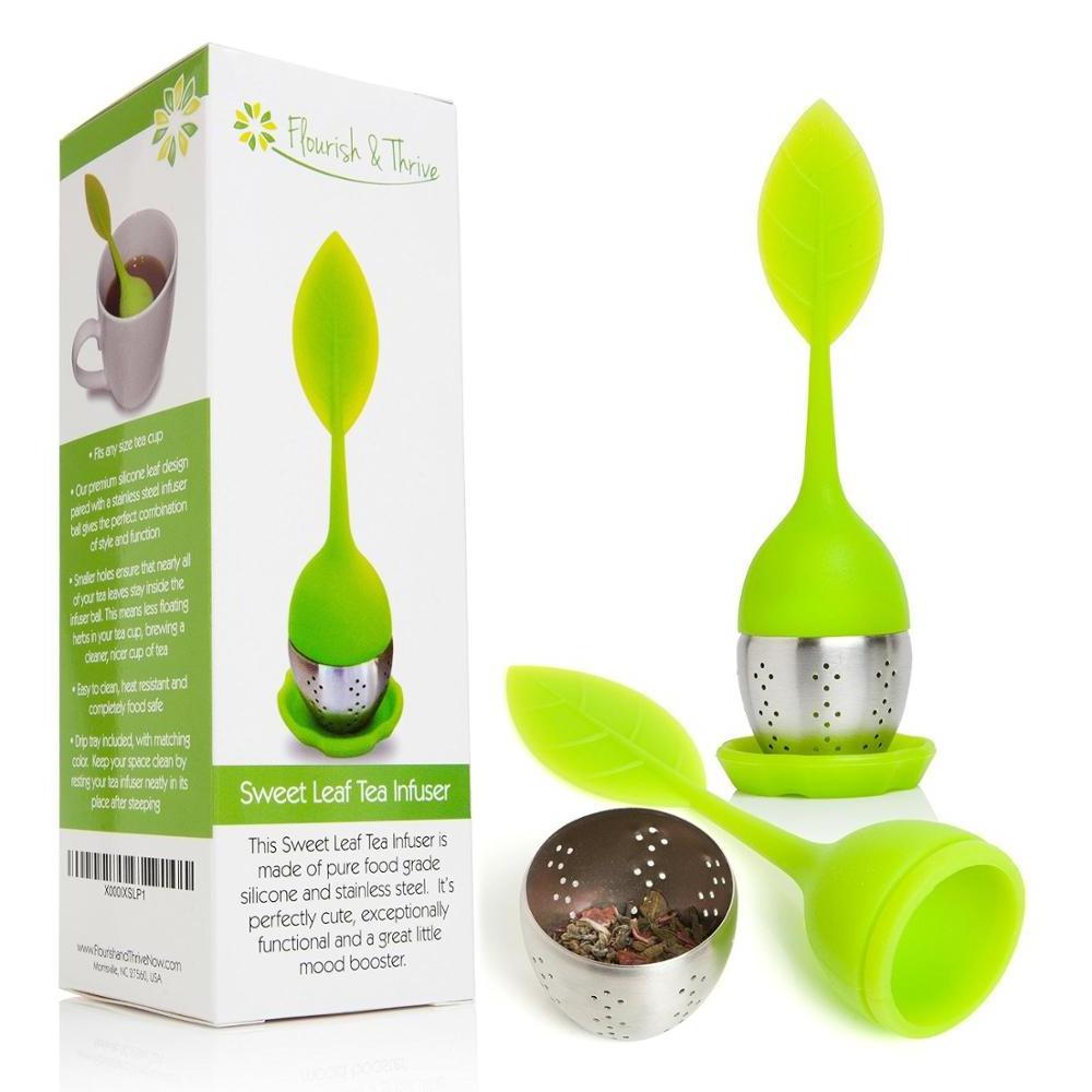 Customize Silicone Handle Stainless Steel Tea Infuser Strainer, Loose Leaf Tea Infuser