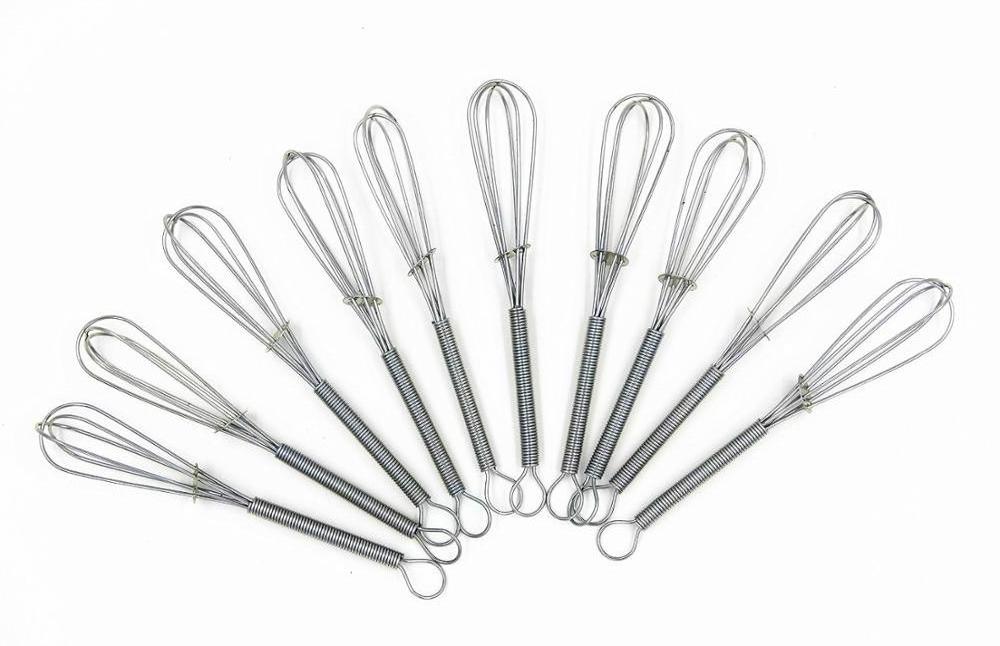 Factory Wholesale Stainless Steel Egg Whisk, Stainless Steel Mini Wire Manual Whisk Rotary Egg Beater Hand