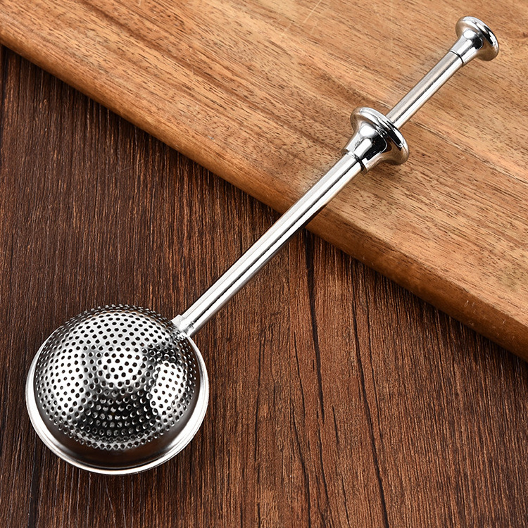 Food Grade Stainless Steel Loose Tea Strainer with retractable handle