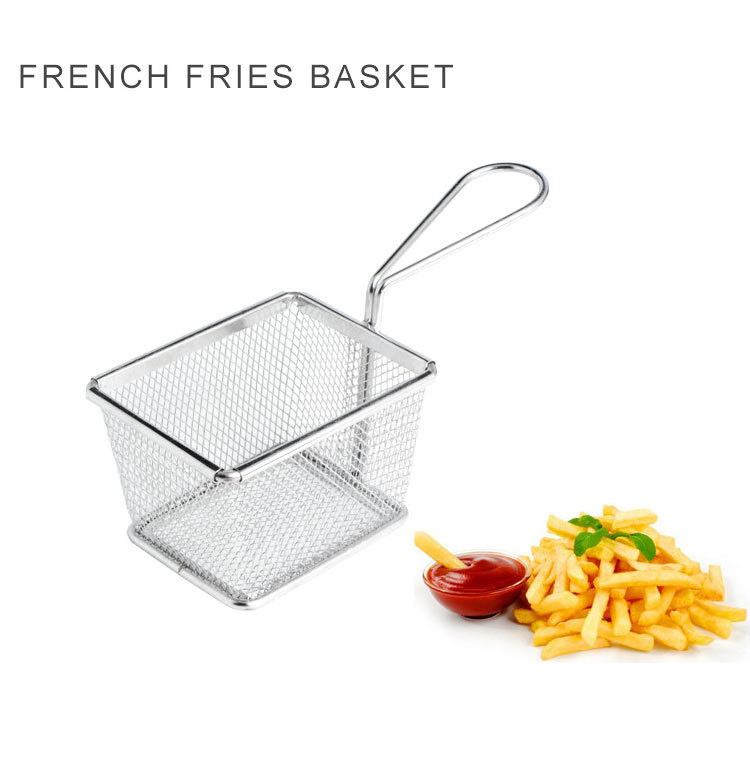 Wholesale Mini French Fry Baskets and Cones, Stainless Steel Fry Serving Basket, Presenting Fried chip&Chicken-In Stock