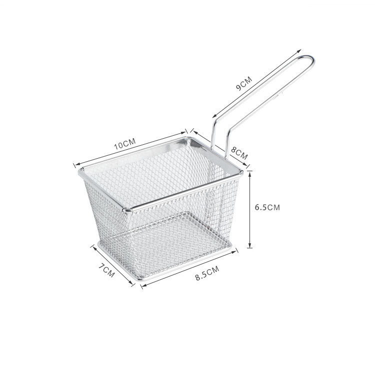 Wholesale Mini French Fry Baskets and Cones, Stainless Steel Fry Serving Basket, Presenting Fried chip&Chicken-In Stock