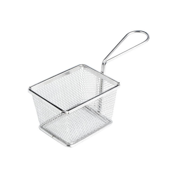 Wholesale Mini French Fry Baskets and Cones, Stainless Steel Fry Serving Basket, Presenting Fried chip&Chicken-In Stock