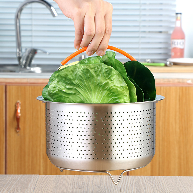 Hot Selling 304 stainless steel food steamer basket prssure cooker steam basket for egg meat steam