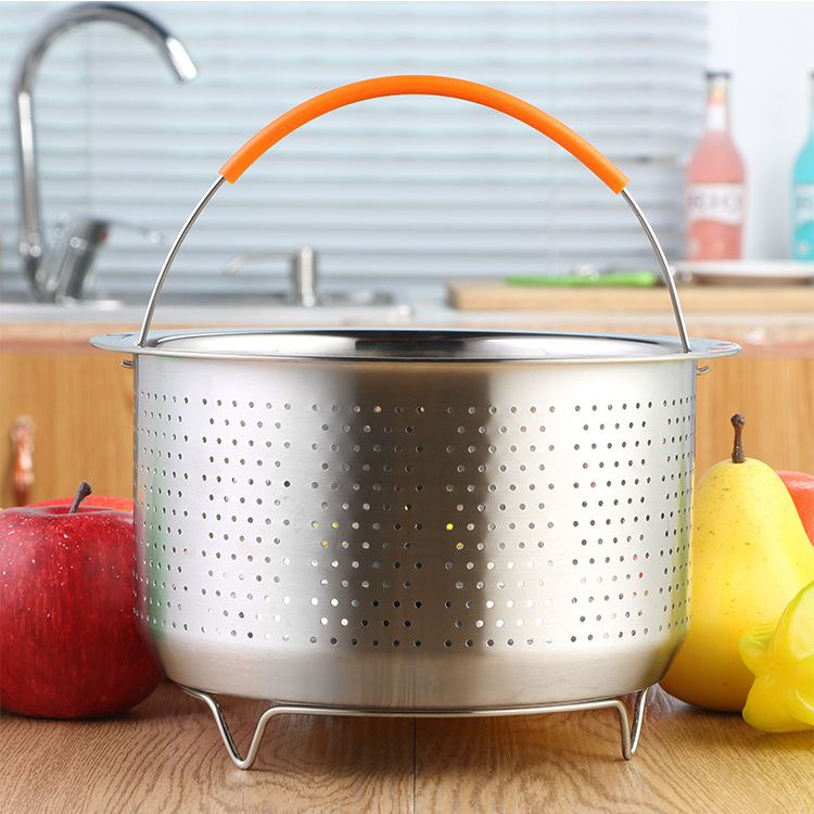 Hot Selling 304 stainless steel food steamer basket prssure cooker steam basket for egg meat steam