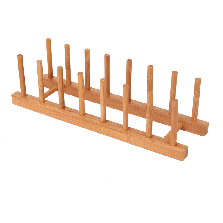 Hot Sale Bamboo Dish Drying Rack Kitchen tools Dish Wooden Plate Rack