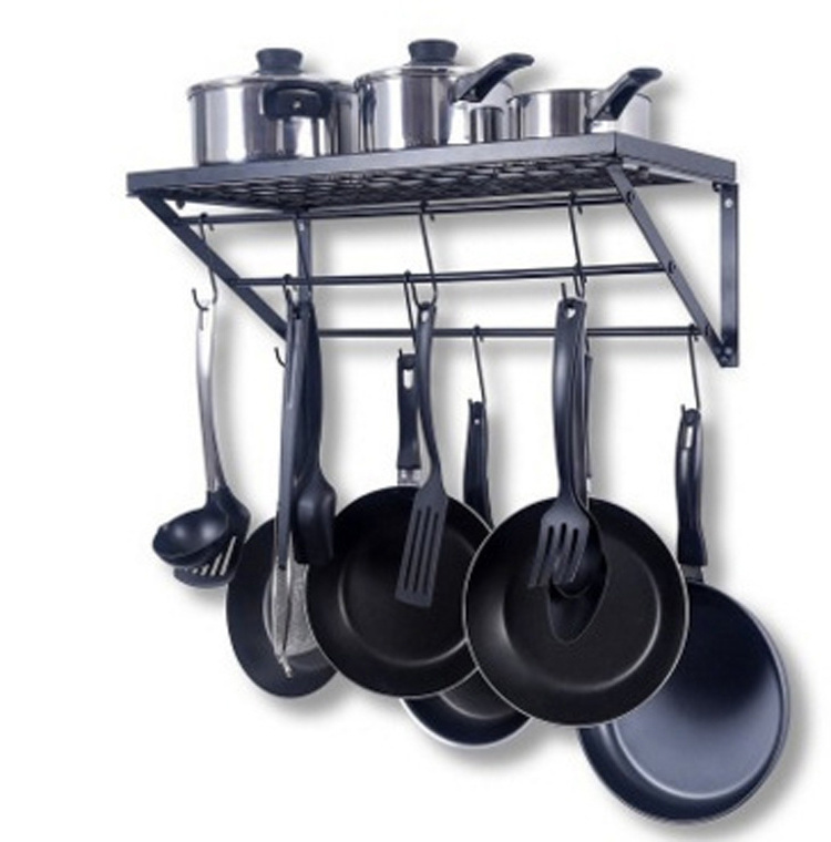 Kitchen Pots And Pans Organizer Rack Ceiling Mount Cookware Rack Hanging Hanger Have Hooks